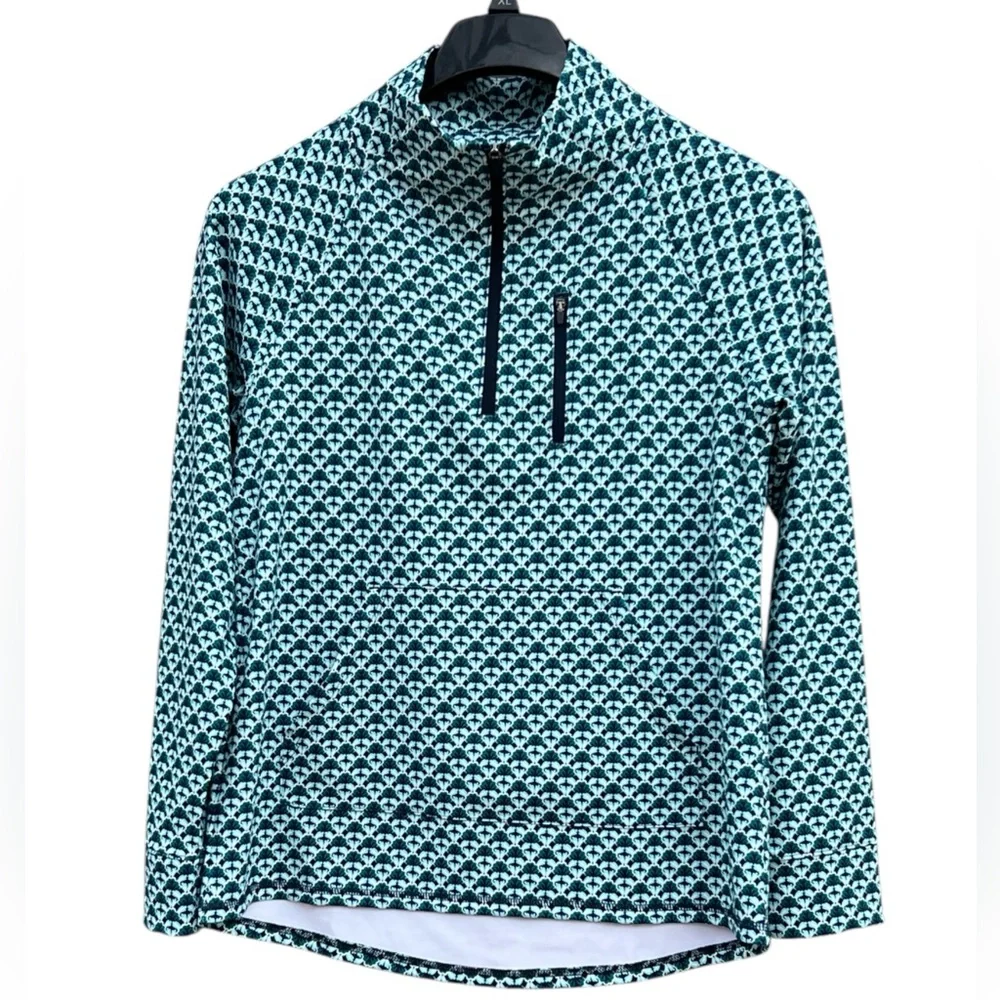 T by Talbots OUT & ABOUT HALF-ZIP PULLOVER - FASCINATING SCALLOP Sz M Sporty - Picture 2 of 13